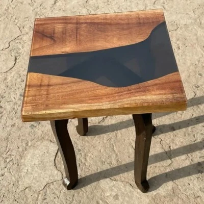 Black Clear Epoxy Resin Coffee Table Top, Square Epoxy Resin Table Top Home Deco - Image 1 of 4