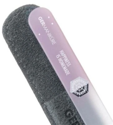 'HAPPINESS IS HOMEMADE' Crystal Glass Nail File in Suede, Authentic Czech Made - Image 1 of 4