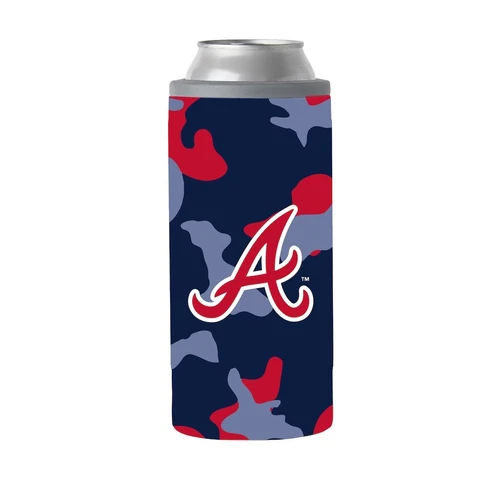 Atlanta Braves 12 oz. Slim Can Coolie Cooler Camo Double Walled Stainless Steel Cover