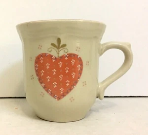 Tienshan Stoneware Tea Coffee Cup Mug Pink & Green Hearts Flowers - Picture 1 of 8