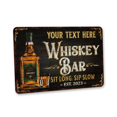 Custom Whiskey Bar Sign Rustic Home Bar Decor Speakeasy Man Cave 108122002201 - Image 1 of 4