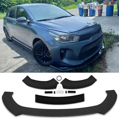 Комплект спойлеров кромок переднего бампера разветвитель кузова глянцевый черный для Kia Rio LX 2001-2025 - Изображение 1 из 4