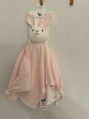 NUEVO CON ETIQUETAS Under the Nile Bunny Rabbit Lovey Manta de Seguridad Nudos Rosa Orgánico Foto 1 de 4