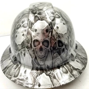 Sombrero Rígido Ala Completa Personalizado Sumergido en Hidro CRÁNEOS GRABADOS DE LA MUERTE mejor precio - Imagen 1 de 5