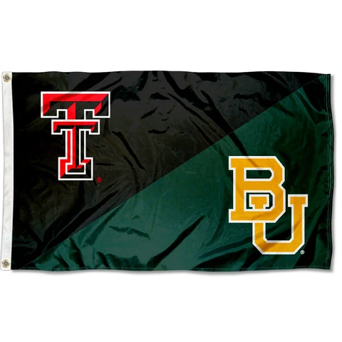 Texas Tech vs. Baylor House Divided 3x5 Flag Banner Cover