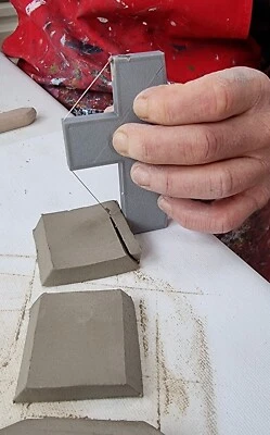 METTAUK UK Made 90mm long Pottery Clay Angle Cutter - slab jointing tool (45-30-60)