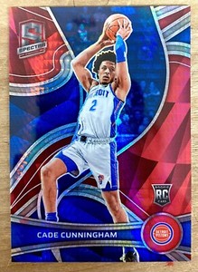2021-22 Panini Spectra Cade Cunningham RC Rookie Red Asia Prizm Pistons #102 SP