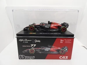 Alfa Romeo F1 Team C43 Valtteri Bottas #77 2023 Stake 1/43 Bburago F1 + casque - Picture 1 of 3