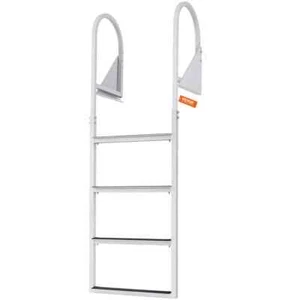 3-Step Flip-Up Dock Ladder 350 lbs. Pontoon Boat Ladder with Non-Slip Rubber Mat - Picture 1 of 8