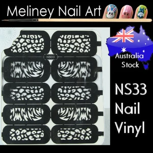 NS33 Leopard Zebra Nail Vinyl Sticker decoration Stencil Vinyls Art Animal print - Picture 1 of 1