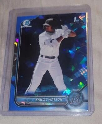 2022 Bowman Sapphire KAHLIL WATSON 1st Prospect Chrome Refractor BCP-3 - Image 1 of 4