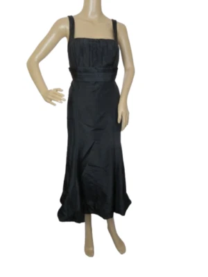 Maxi Vestido Cartise Negro Volantes con Corbata Talla 8-10 Excelente Estado Foto 1 de 4