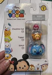 Disney Tsum Tsum Stack 3 Pack Series 1 Cheshire Tigger and Stitch FREE Ship $25 - Picture 1 of 1
