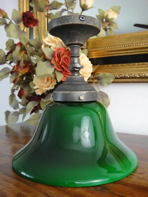 AURUM DE43541249 Wandlampe Jugendstil Deckenlampe Messing Antik Bankerlampe Glas Art déco Grün