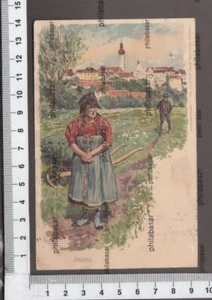 Künstlerkarte Farblitho Dachau Tracht sig. Fritz Berger - Picture 1 of 2