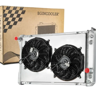 3-Row Radiator w/Shroud Fan For 1982-92 90 Chevy Camaro / Pontiac Firebird 5.0L - Imagem 1 de 4