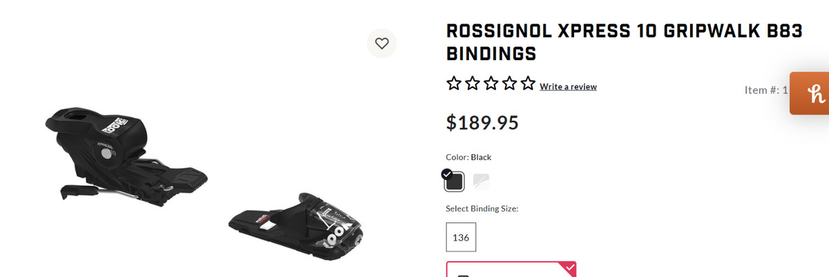 ロシニョール（LOOK）ビンディング　axial power 140 ピボット | ルックビンディング | Rossignol