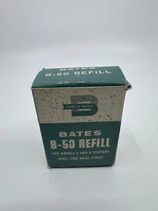 Vintage Bates B-50 Refill 5,000 Brass Staples Maker For Models C and D Staplers - Picture 1 of 14
