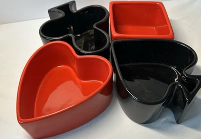 Casino Royale Bowls Set Of 4 American Atelier Playing Cards Symbols Game night - Image 1 of 4