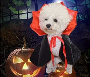 Halloween Dog Cat Vampire Dracula Cape Scary Spooky Costume - Picture 1 of 7