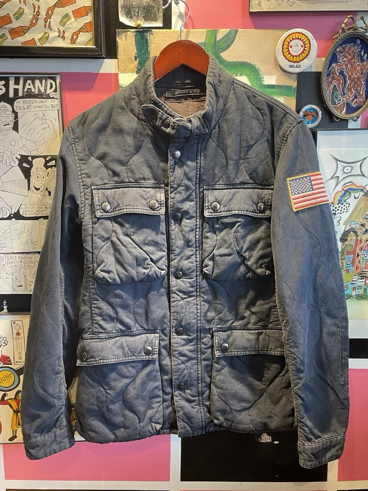 Винтажная легкая куртка-бомбер Ralph Lauren Denim Supply с флагом США размер M - Изображение 1 из 4