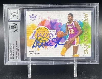 23 24 Court Kings Self  Expression Magic Johnson #15 Autographed Card BAS 10 - Image 1 of 3