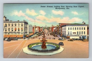 Montgomery AL-Alabama, Dexter Avenue Looking East, Antique Vintage Postcard - Picture 1 of 2