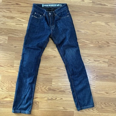 Jeans feminino Iron Workers 8 azul perna reta fina 0398 motocicleta 100% aramida - Imagem 1 de 4