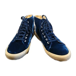 Superga Unisex High Top Skate Shoes Blue Velvet Casual Sneakers Size 10W, 8 1/2M - Picture 1 of 8