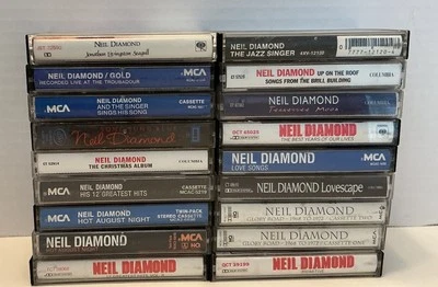 Lot of  18 Vintage Neil Diamond Cassette Tapes Song Sung Blue Glory Road Others - Image 1 of 4