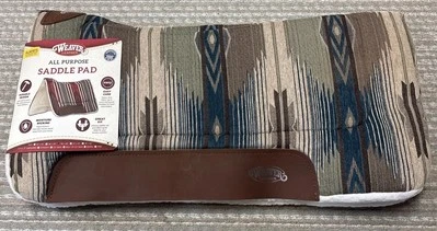 NUEVA almohadilla de sillín Weaver de cuero contorneado 30x30, 1” gruesa mezcla de lana - verde azulado/verde Foto 1 de 4