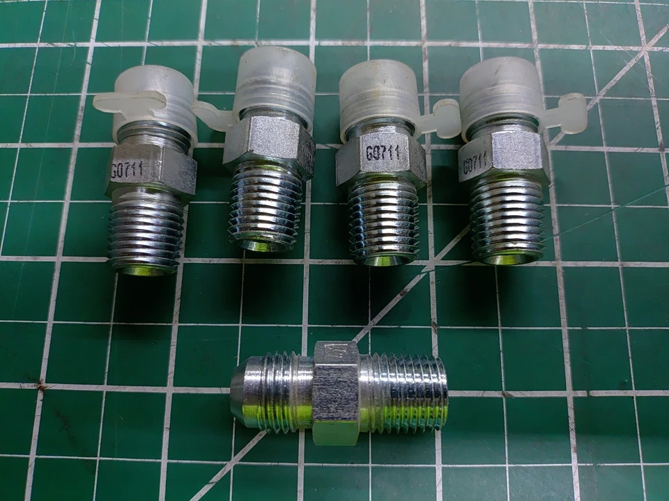 (Lot of 5) Adapter Fitting 2404-06-04 Male 3/8" JIC-06 to Male 1/4 NPT - Image 1 of 1