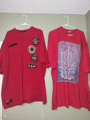 Vintage Coogi & Miskeen Lot of 2 Mens Red Shirts Sz 5x all 27" pit to pit - Image 1 of 4