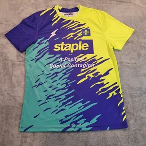 Staple Pigeon Shirt Mens Size Small AOP World Renown Jersey Blue Yellow NWOT - Picture 1 of 12