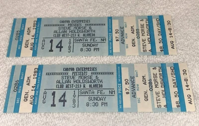 STEVE MORSE ALLAN HOLDWORTH 2 ENTRADAS DE CONCIERTO SIN USAR DIXIE DREGS DEEP PURPLE Bl Foto 1 de 4