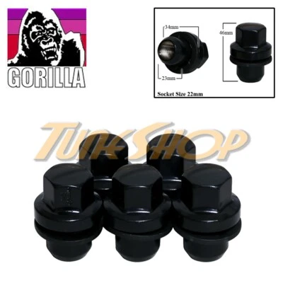 5 GORILLA RANGE ROVER 14x1.5 OEM OE STOCK FACTORY WHEELS RIMS MAG LUG NUTS BLACK - Image 1 of 2