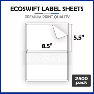 (5000) 8.5 x5.5 XL EcoSwift Shipping Half-Sheet Self-Adhesive eBay PayPal Labels - Picture 1 of 6