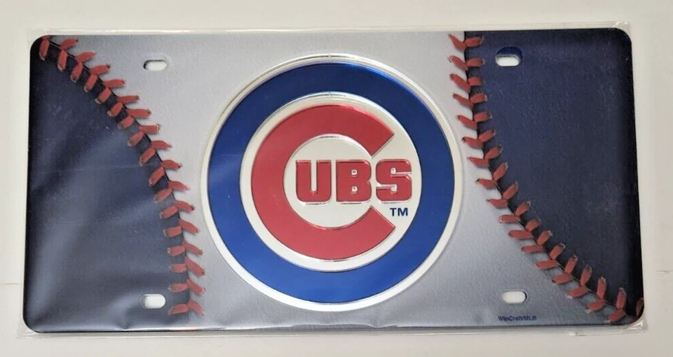 Chicago Cubs MLB Baseball Design Laser Tag License Plate - Image 1 of 1