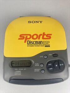 Vintage Sony D-451SP Sports Discman ESP CD Compact Player Yellow TESTED WORKING