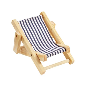 Tumbona decorativa de madera, azul/blanco, aprox. 10 cm - Imagen 1 de 3