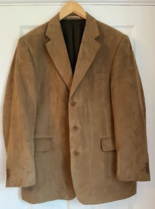 Austin Reed Mens Faux Suede Tan Blazer Jacket 42R - Picture 1 of 5