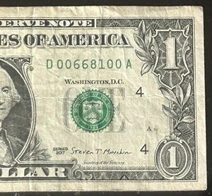 (FLIPPER!) $1 Flipper Fancy Serial Number D00668100A Series 2017 - Picture 1 of 3
