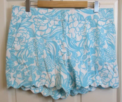 Pantalones Cortos Talbots Azul y Blanco Floral Festoneado Mujer 14 Cintura 37 Elastizados 1-34008 Foto 1 de 4