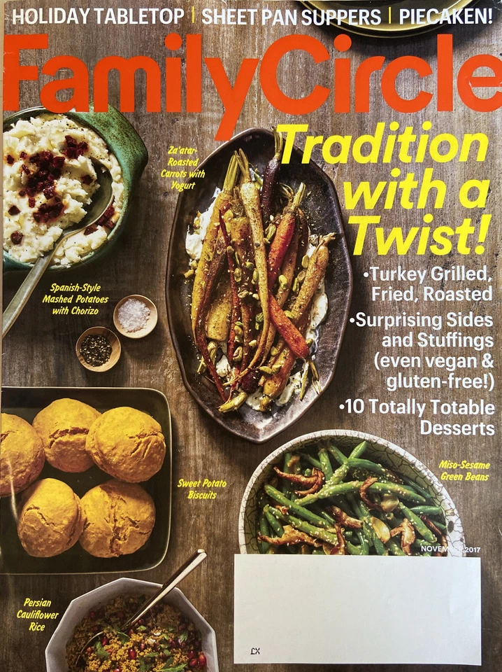 Family Circle Magazine November 2017 Holiday Recipes Thanksgiving Christmas
