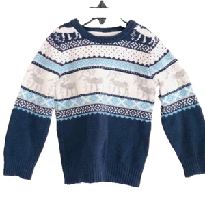 H&M Blue and White Winter Sweater - Boys 4-6 - Picture 1 of 3
