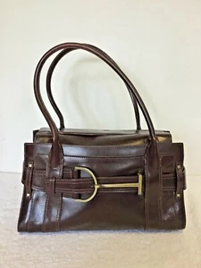 KAREN MILLEN DARK BROWN LEATHER SHOULDER BAG - Picture 1 of 7