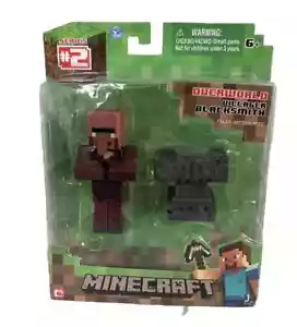 Minecraft Villager Blacksmith Figure 3" Mojang Overworld Series 2 Toy - Foto 1 di 5