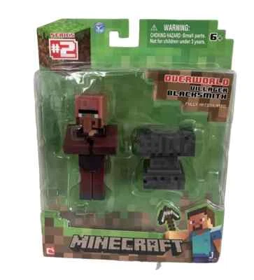 JAZWARES Minecraft Dorfbewohner Schmied Figur 3" Mojang Overworld Serie 2 Spielzeug