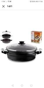 VAPORIERA Valsecchi 4L Vaporiera Antiaderente Multiuso cm28 Pentole E COPERCHIO  - Foto 1 di 5