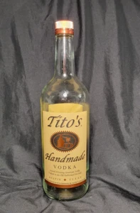 Empty 1 Liter Glass Bottle of Tito's Handmade Vodka - Picture 1 of 6